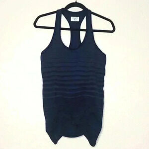Athleta Racerback Tank Top Women's Large Purple Striped Athletic